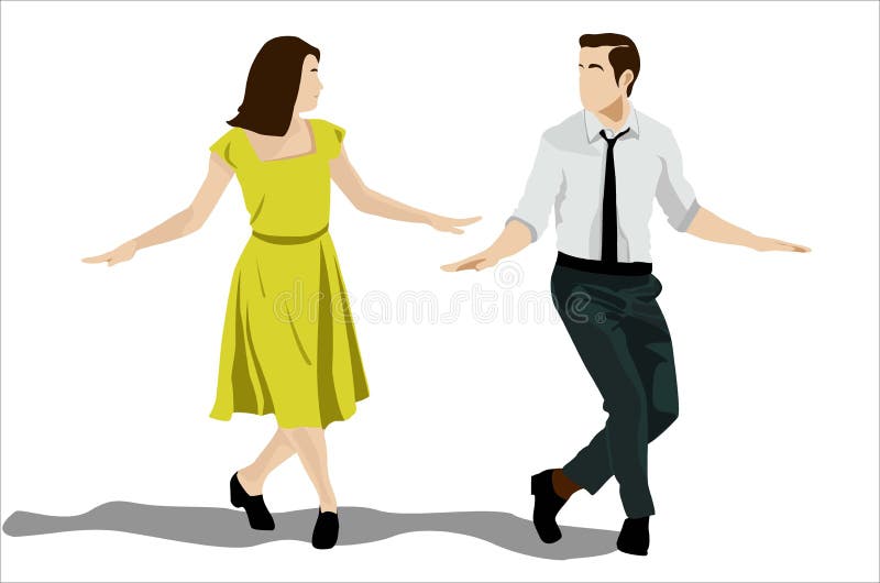  Dos Personas Bailando En Pareja Ilustración del Vector