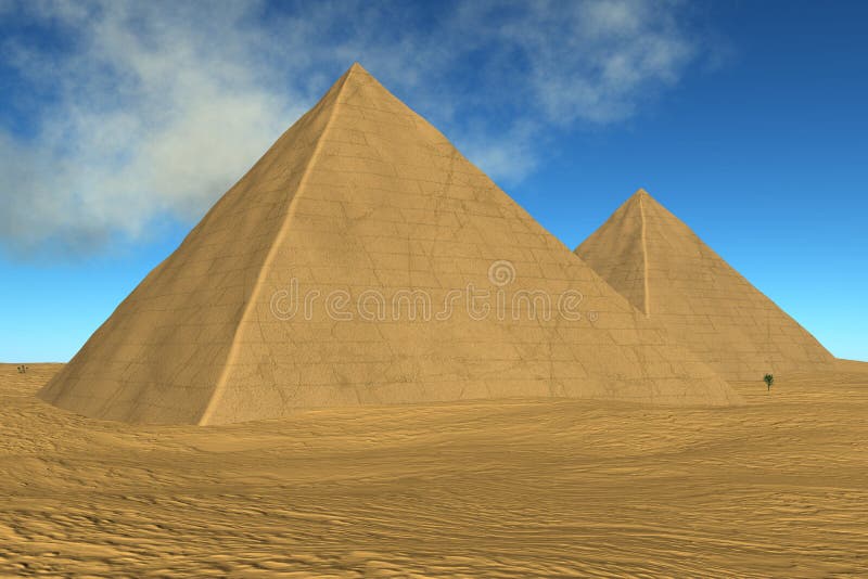 Dos pirámides stock de Ilustración de egipto - 12616430