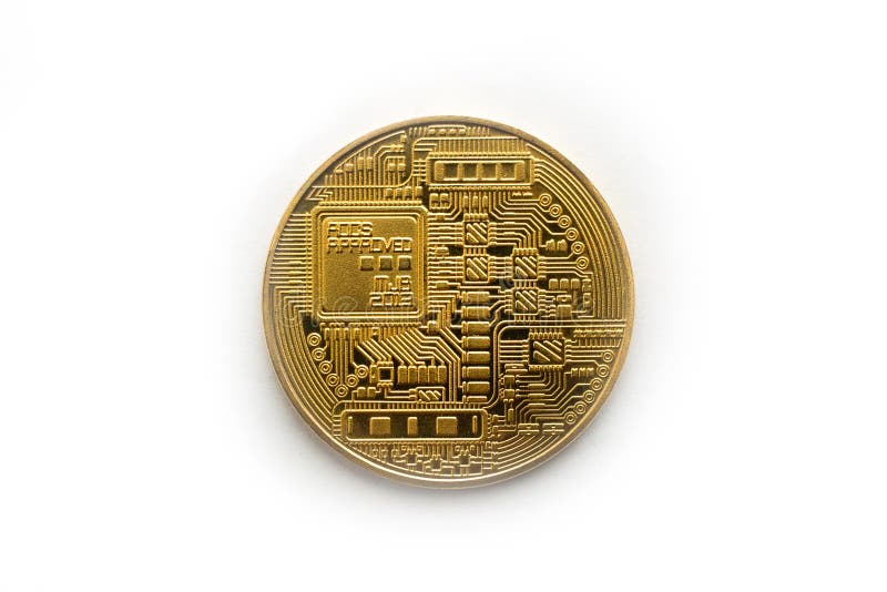 Dos simple de bitcoin sur le fond blanc photographie stock libre de droits Dos simple de bitcoin sur le fond blanc photographie stock libre de droits