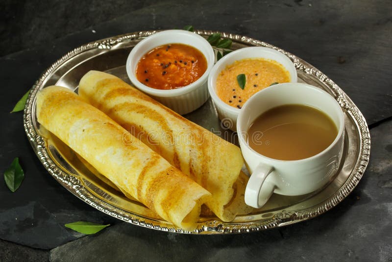 Dosa with Sambar and Chutney, Breakfast Stock Photo Image of tamil