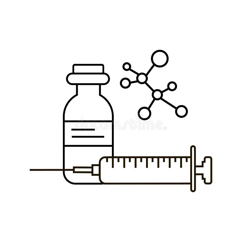 Dose da droga, da seringa e do tubo de ensaio ilustração stock Dose da droga, da seringa e do tubo de ensaio ilustração stock