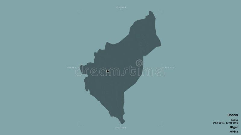 Dosso - Niger. Bounding box. Administrative vector illustration