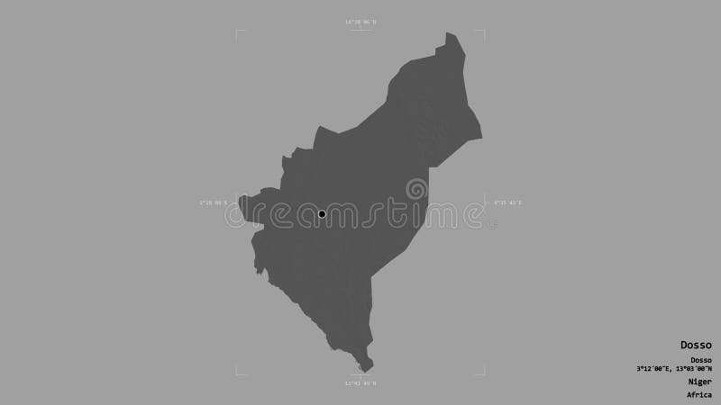 Dosso - Niger. Bounding box. Bilevel royalty free illustration