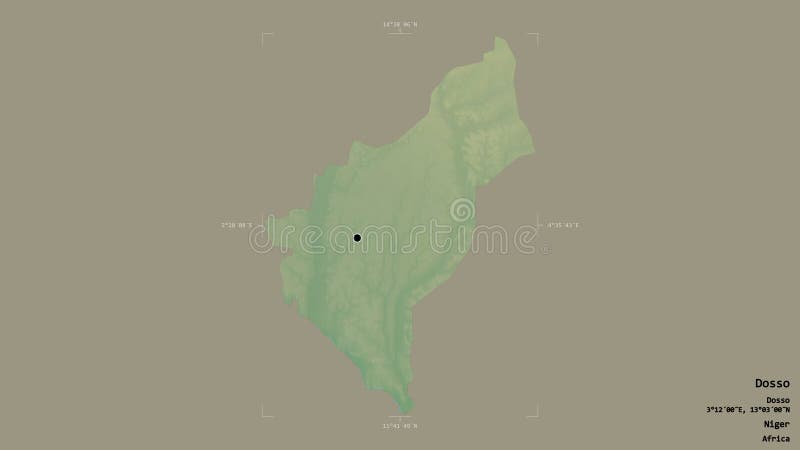 Dosso - Niger. Bounding box. Relief royalty free illustration