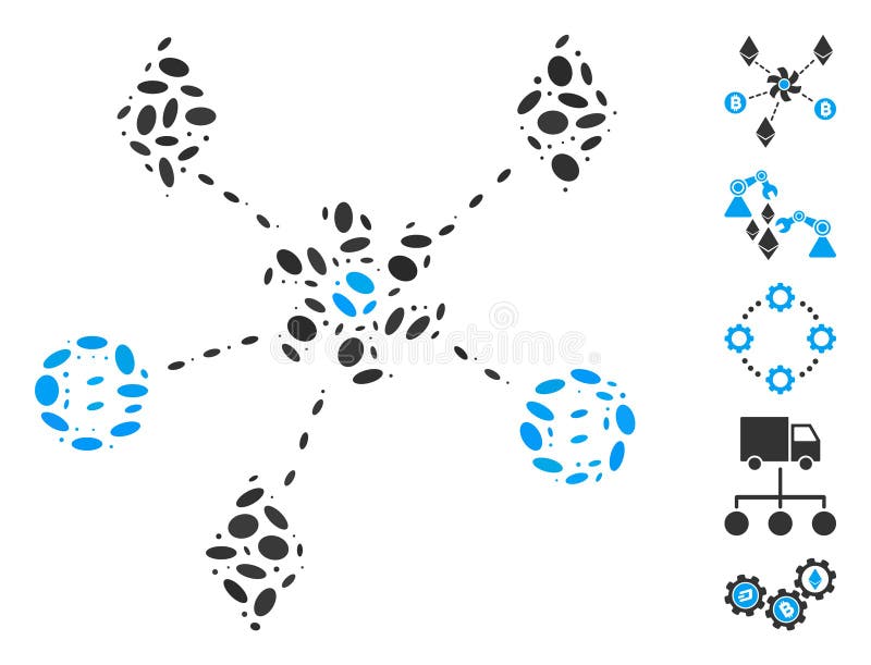 Dot Collage Cryptocurrency Mixer Rotor royalty free illustration