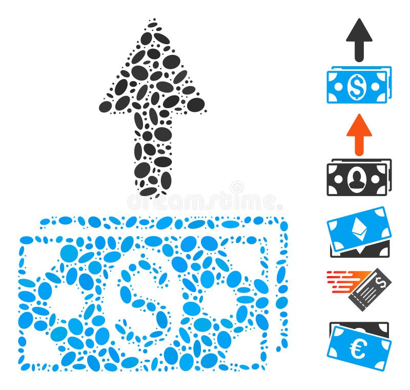 Hatch Mosaic Send Banknotes Icon vector illustration