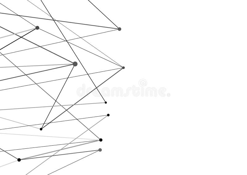 Dot and lines network connection background. Minimalistic abstract connecting particle graphic pattern over white layout royalty free illustration