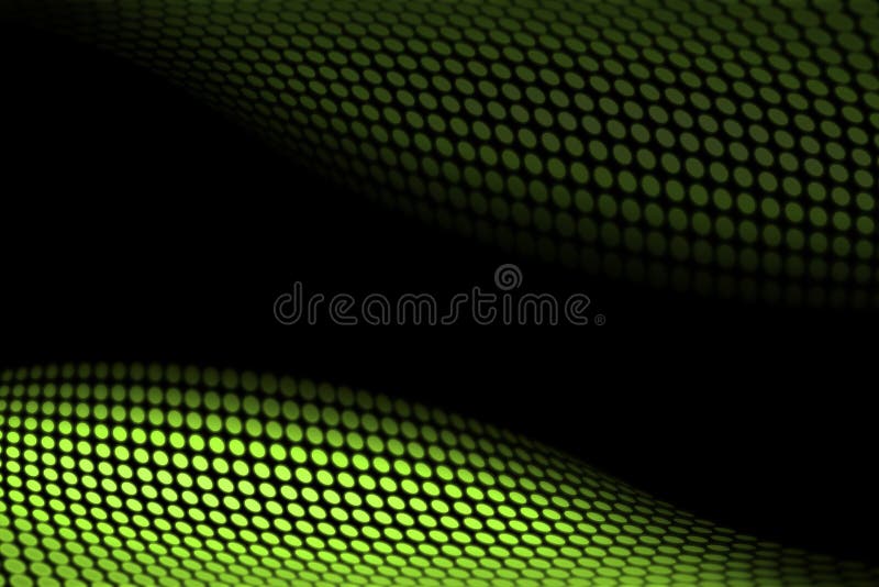 Dot Matrix Abstract green over black background
