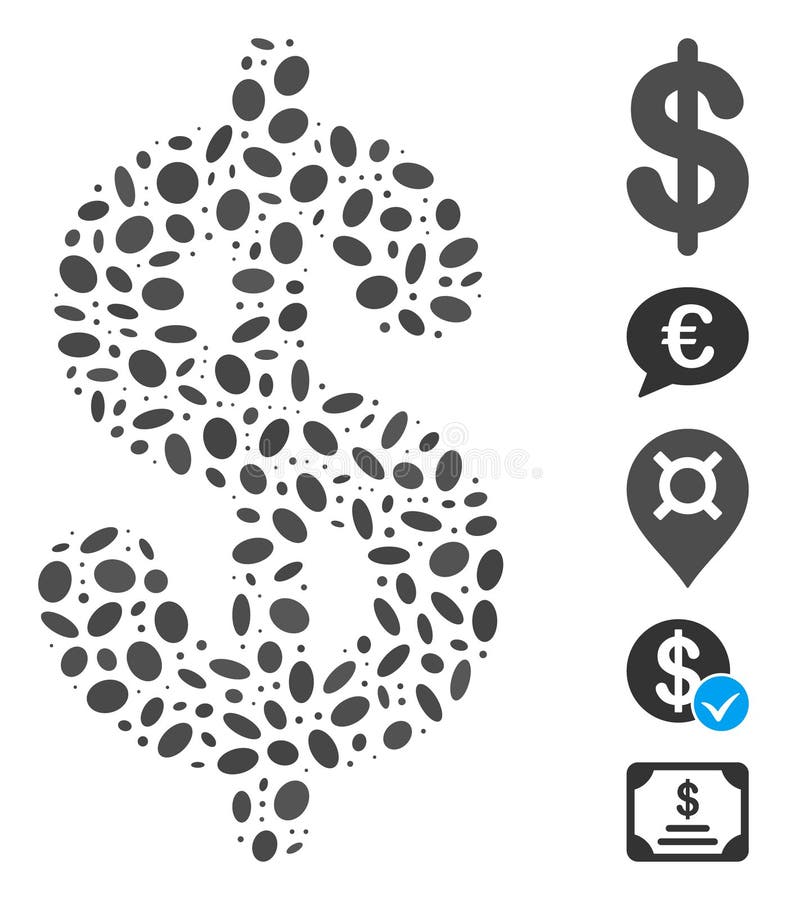 Hatch Collage Dollar Icon stock illustration