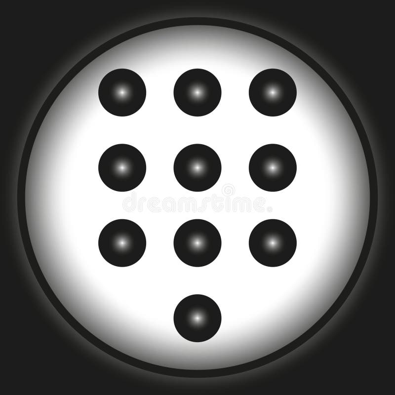 Dot pattern icon. Simple circular design. Black dots in grid. Vector illustration. stock illustration