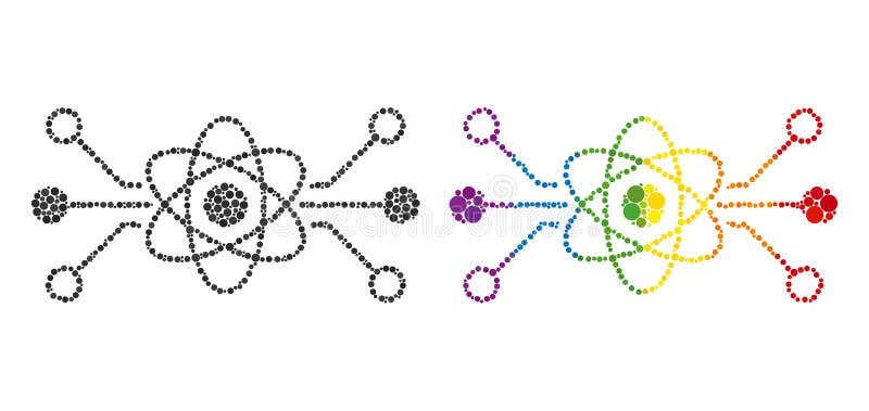 Dot Quantum Circuit Composition Icon of Bright Spheres vector illustration