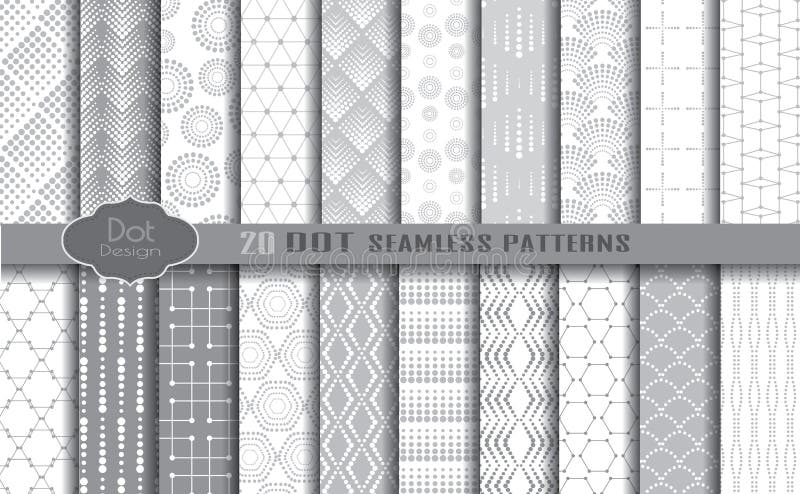 Dot seamless patterns vector illustration