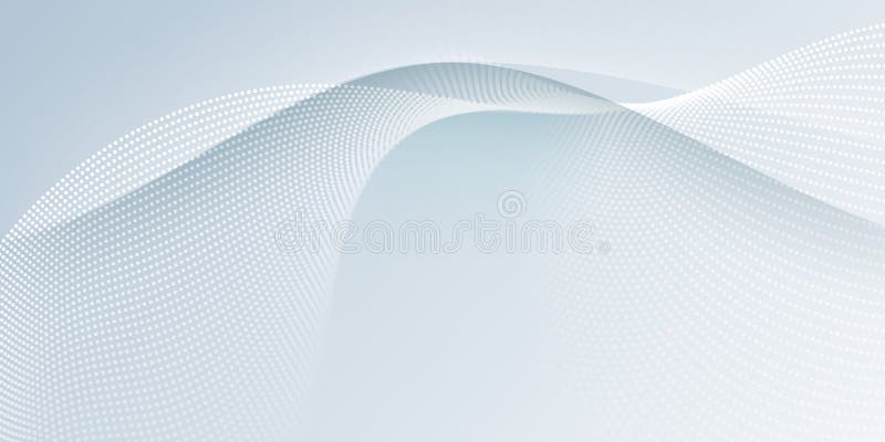 Vector abstract wave line pattern and dot line particle on white, gray color background. royalty free illustration