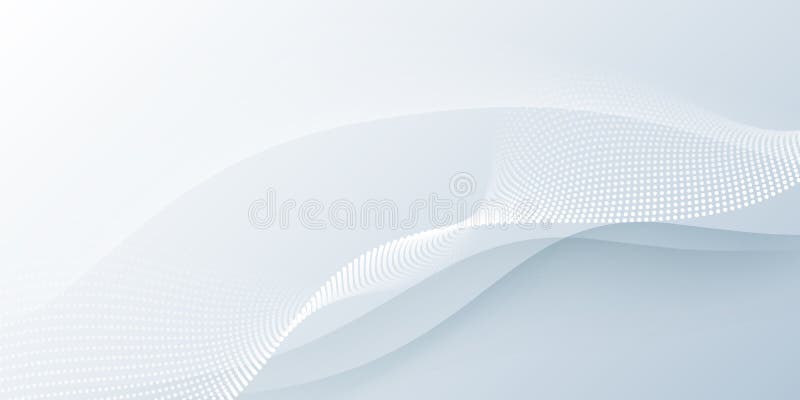 Vector abstract wave line pattern and dot line particle on white, gray color background. royalty free illustration
