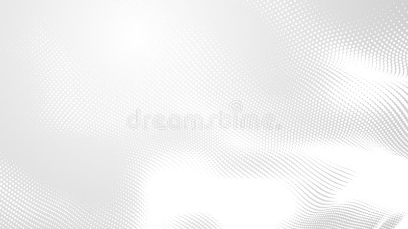Dot white gray wave light technology texture background. stock illustration