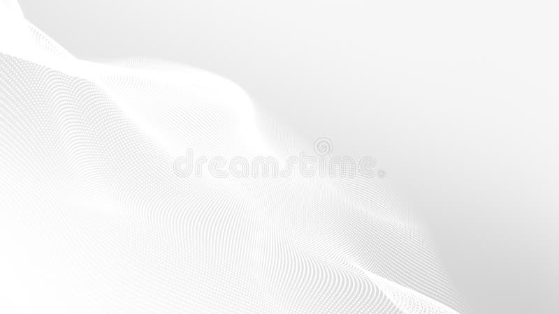 Dot white gray wave light technology texture background. stock illustration