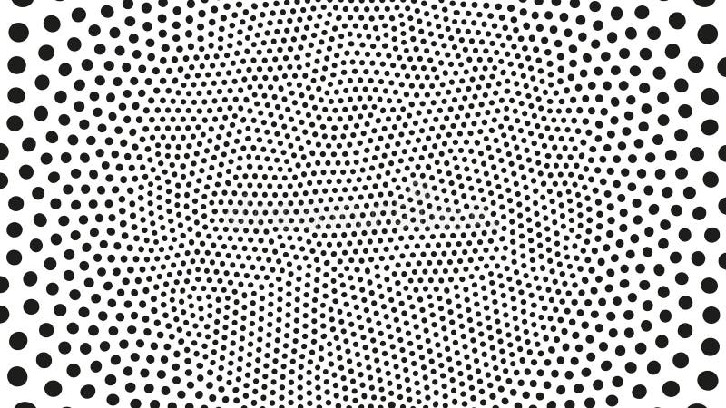 Dot Work Pattern Radial Structure Vector Black White Spotted Abstract Background royalty free illustration