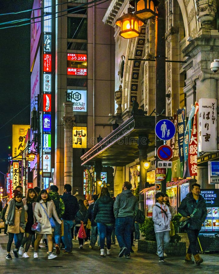 Dotonbori Night Scene, Osaka, Japan Editorial Photo - Image of famous ...