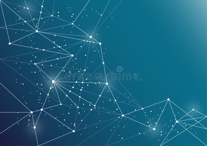 Dots and Lines Connected Together. Abstract Background Stock Vector