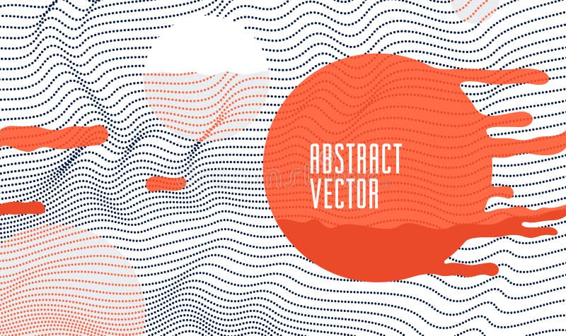 Dots mesh grid particles flow abstract vector background, modern trendy style dotted rhythmic abstraction, science and technology royalty free illustration