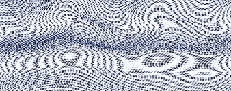 Dots mesh grid particles flow abstract vector background, modern trendy style dotted rhythmic abstraction, science and technology vector illustration