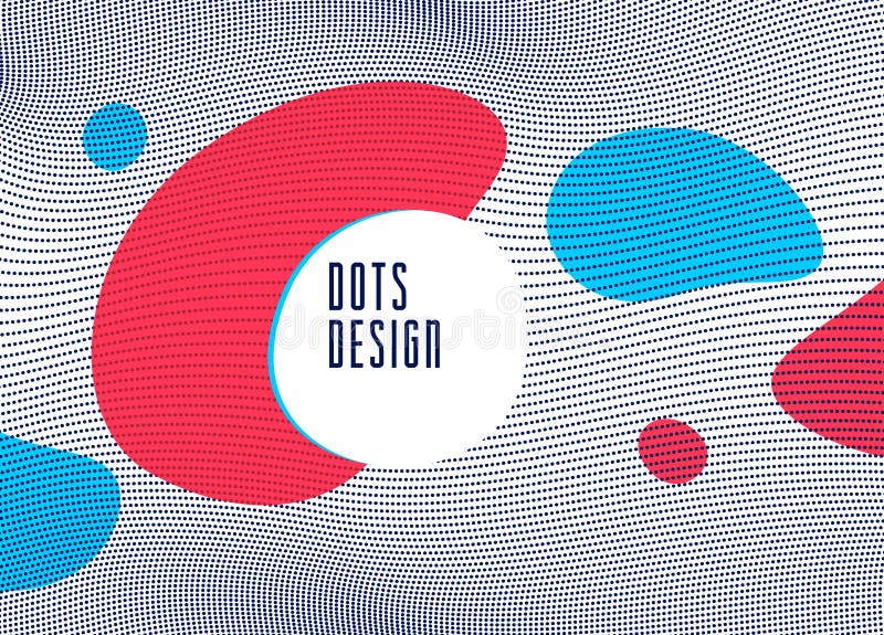 Dots mesh grid particles flow abstract vector background, modern trendy style dotted rhythmic abstraction, science and technology stock illustration