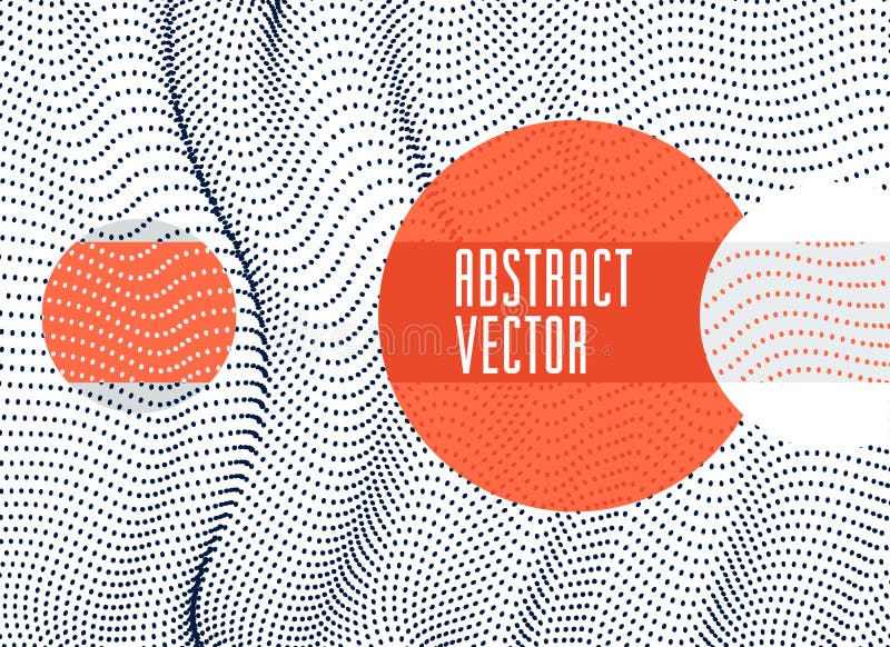 Dots mesh grid particles flow abstract vector background, modern trendy style dotted rhythmic abstraction, science and technology vector illustration