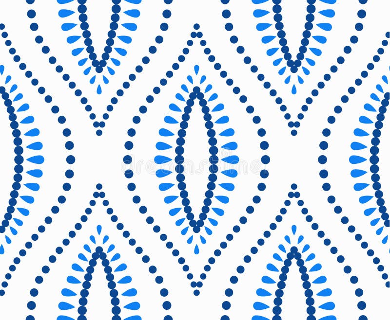 Dots Ogee Pattern azul blanco ilustración del vector Dots Ogee Pattern azul blanco ilustración del vector