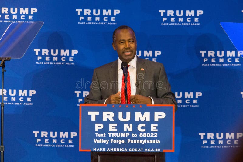 Dott. Ben Carson nella forgia della valle immagini stock libere da diritti Dott. Ben Carson nella forgia della valle immagini stock libere da diritti