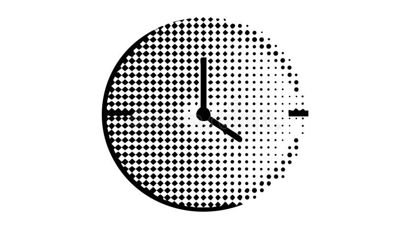 Dotted Circular Clock Icon in Monochrome Style, vector design Generative AI stock illustration