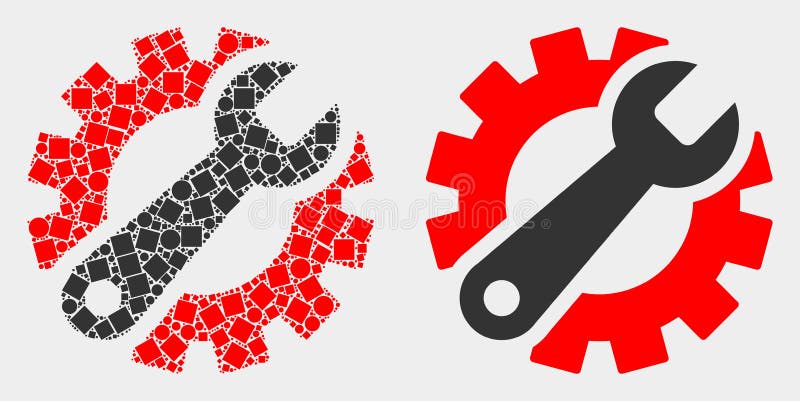 Pixelated And Flat Vector Gear Tools Icon Stock Vector ...