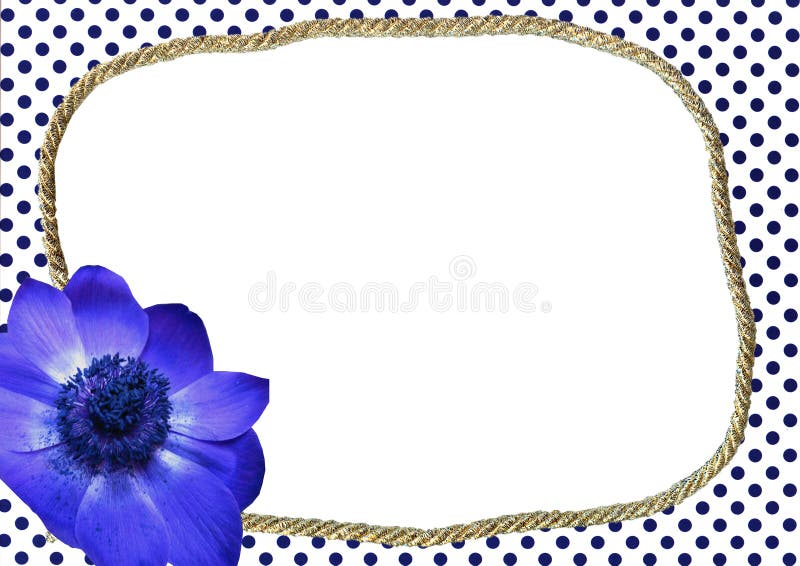 Dotted frame with blue flower