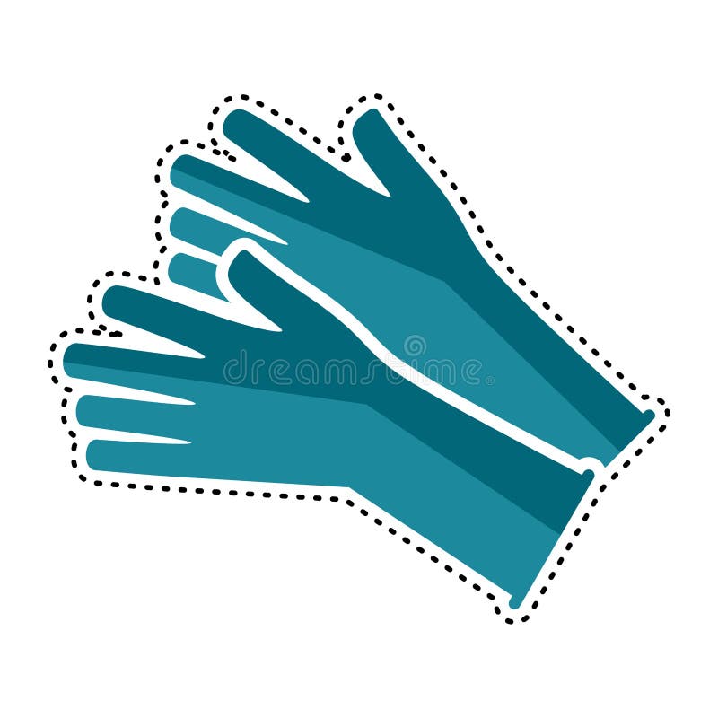 Dotted Line Medical Gloves Icon Stock Vector Illustration of