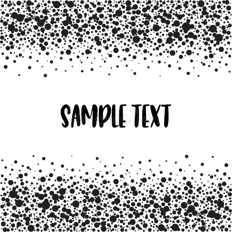 Dotted pattern with space for text. Black spots of various size on the white background. royalty free illustration