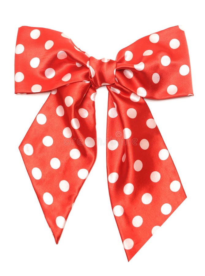 Dotted red satin gift bow