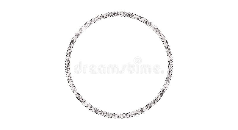 Dotted Ring: Abstract Minimalist Design with Circular Pattern on White stock illustration