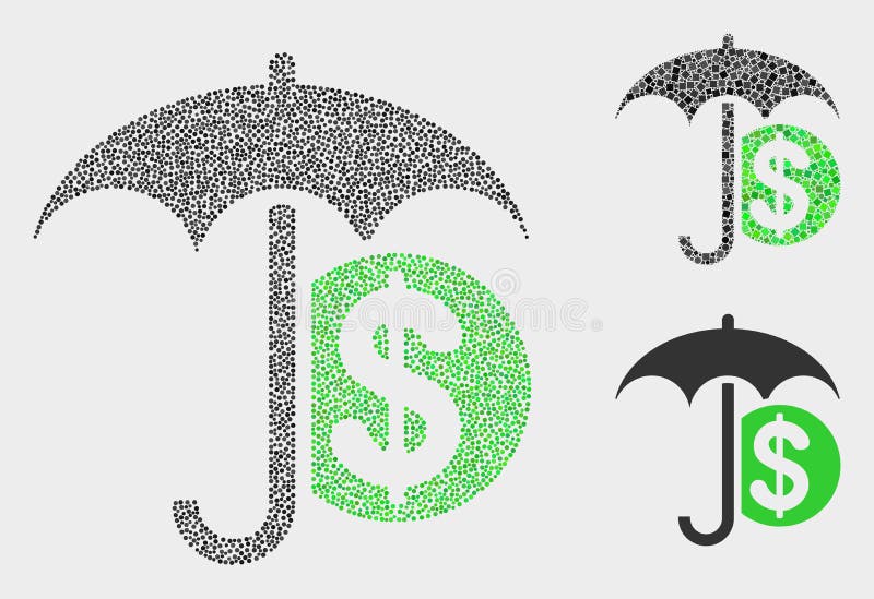Dotted Vector Financial Umbrella Icons Stock Vector Illustration of