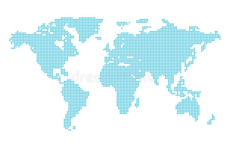 abstract computer graphic dotted world map vector illustration