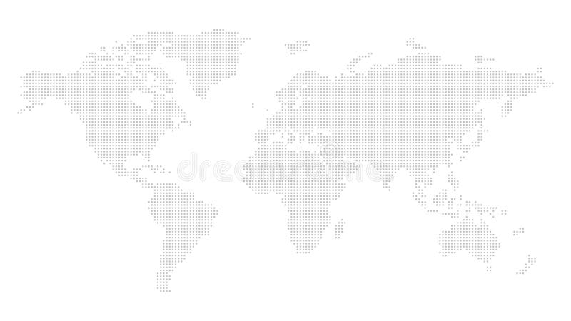 Dotted World Map White Background Stock Vector Illustration Of