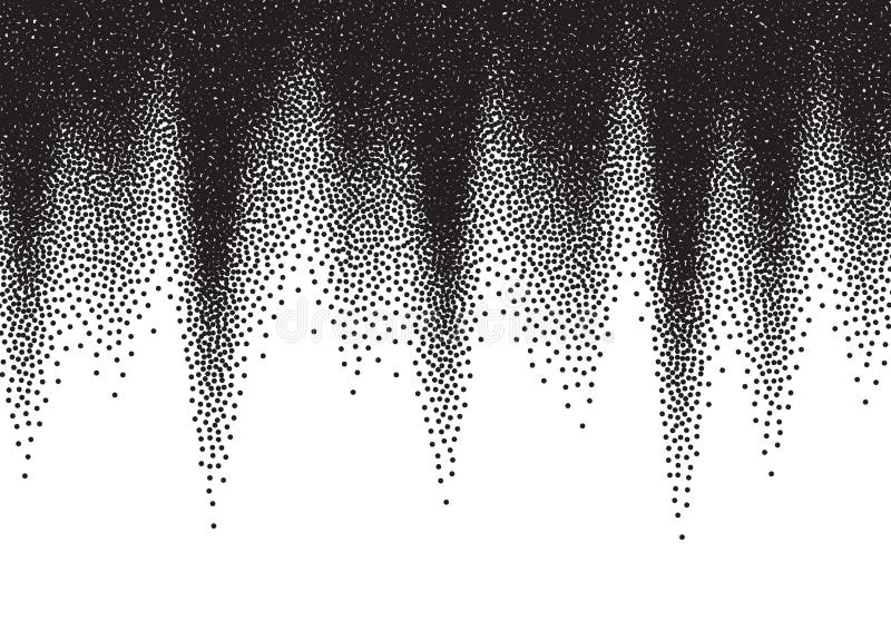 Dotwork lutningbakgrund, spritt svartvitt punkterar prickar stock illustrationer