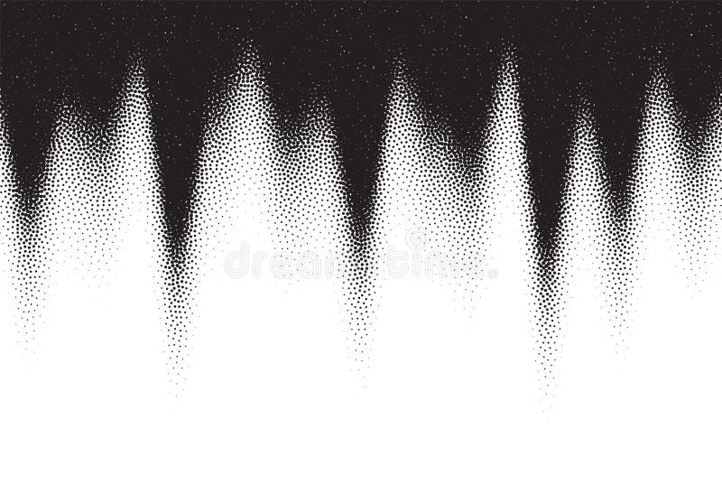 Dotwork lutningbakgrund, spritt svartvitt punkterar prickar stock illustrationer