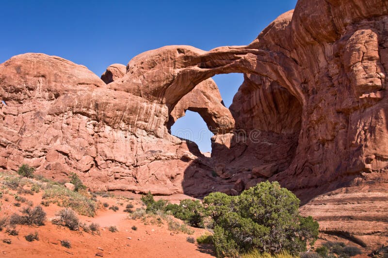 Double Arch, Arches National Park, Utah Stock Image Image of american