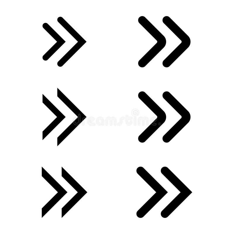 Double arrow glyph icon, rewinding button, navigation pointer royalty free illustration
