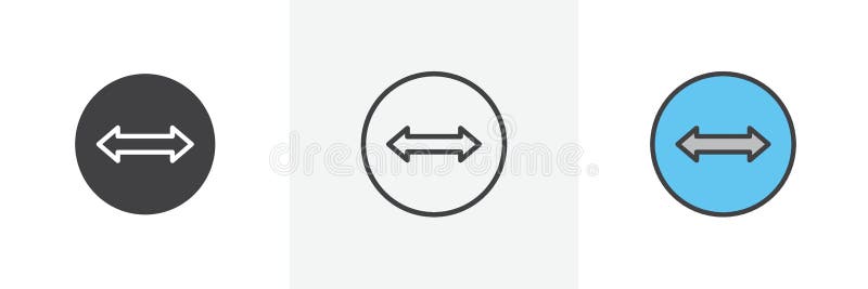 Vector pictogramă săgeată dublă setat pe fundal alb stock illustration