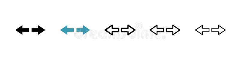 Vector pictogramă săgeată dublă setat pe fundal alb stock illustration