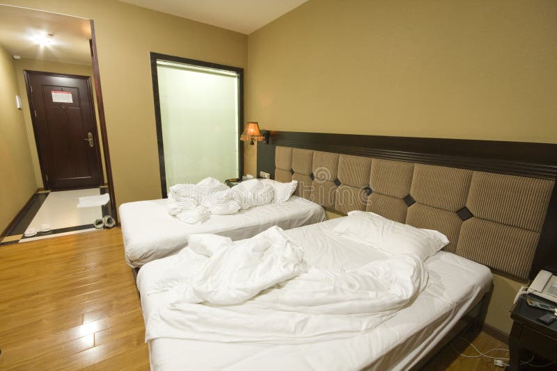 Double Bed in the Hotel Room Stock Photo Image of comfort, house