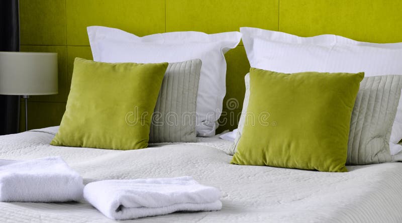 Double bed in hotel room. Accommodation stock photography Double bed in hotel room. Accommodation stock photography