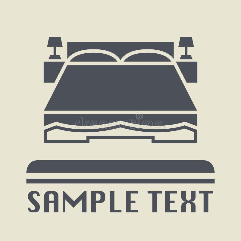 Double bed icon or sign stock vector. Illustration of relax 132838927