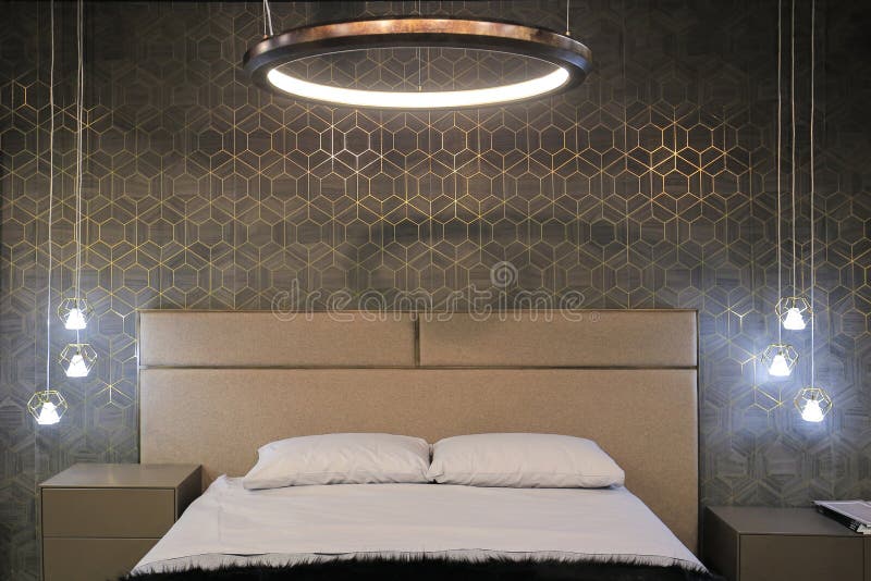 Double Bed in a Modern Bedroom Interior Stock Photo Image of luxury