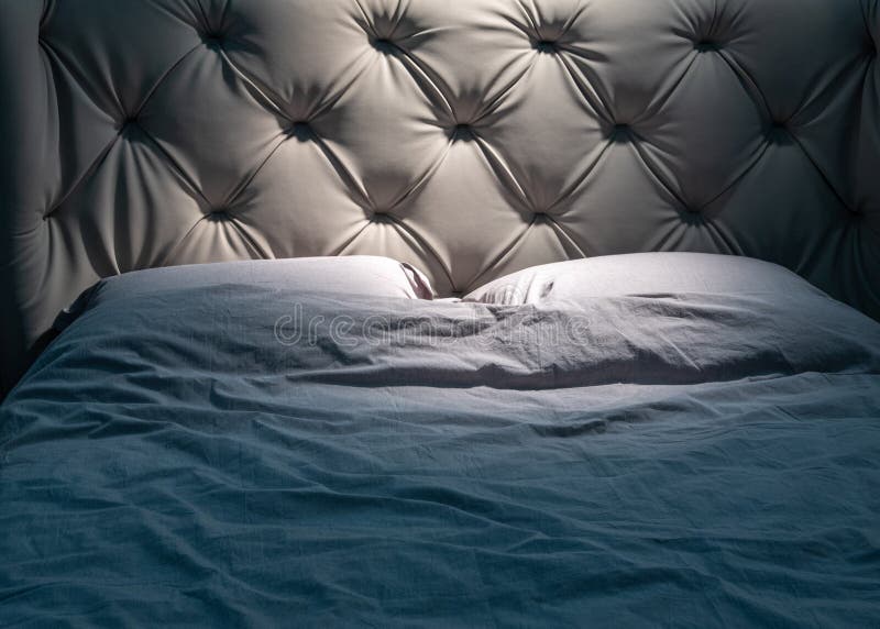 Double Bed with Wrinkled Linens Stock Image Image of sleep, double
